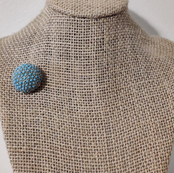 Signed Marcel Boucher Turquoise Ball Sphere Brooch - Picture 8 of 15